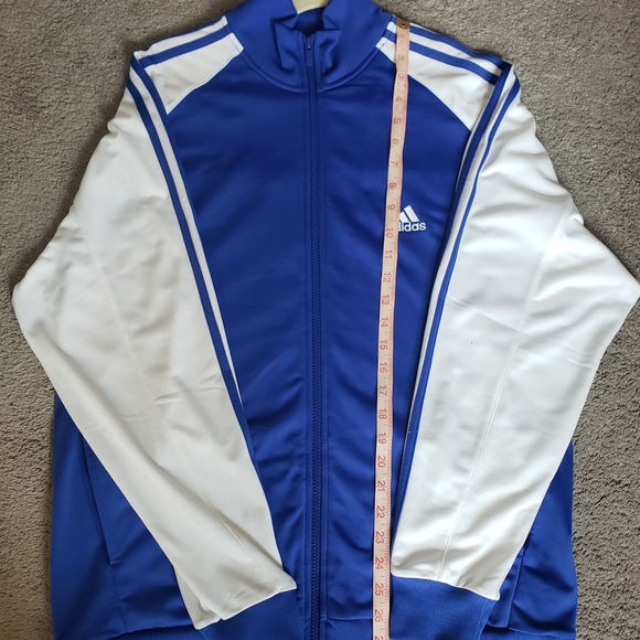 Adidas multi color track jacket, size XL, Blue & white. - Picture 5 of 6